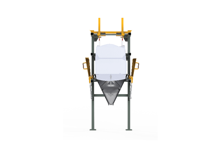 disposable bulk bag discharger single frame