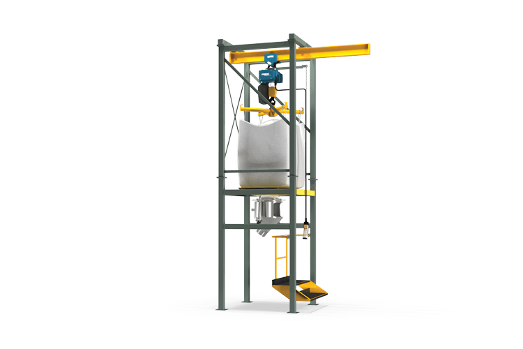 reusable bulk bag discharger hoist frame