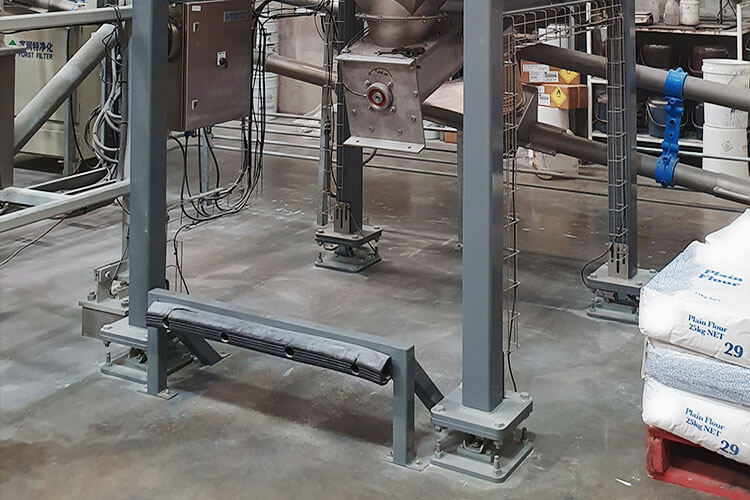 a floveyor bulk bag frame with loss in weight system