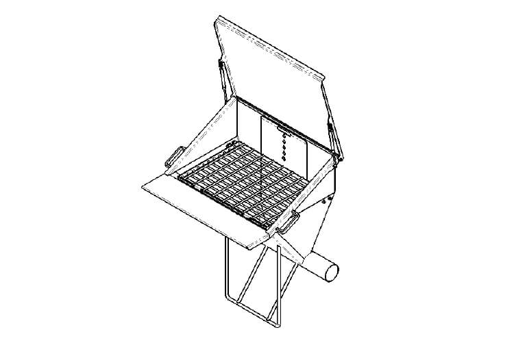 drawing of a tubular drag conveyor with bag dump station inlet style