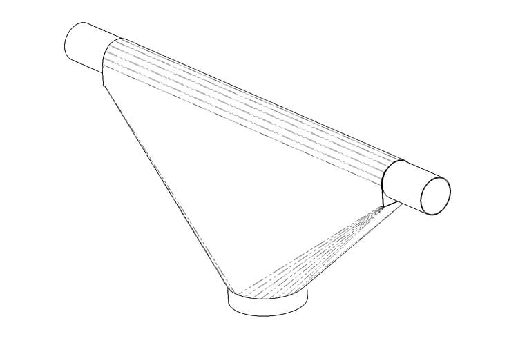 drawing of a tubular drag conveyor with tube discharge outlet