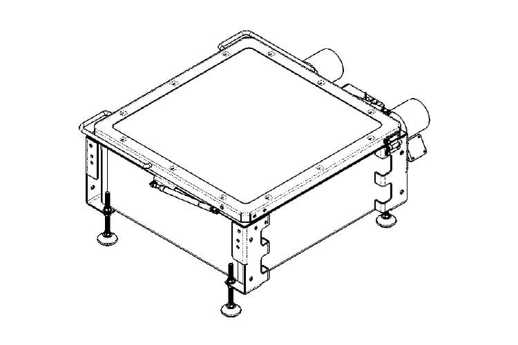 drawing of a tubular drag conveyor with pneumatic tensioner