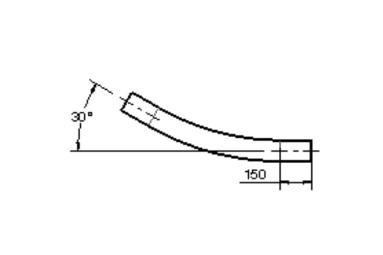 drawing of a tubular drag 30 degree bend set