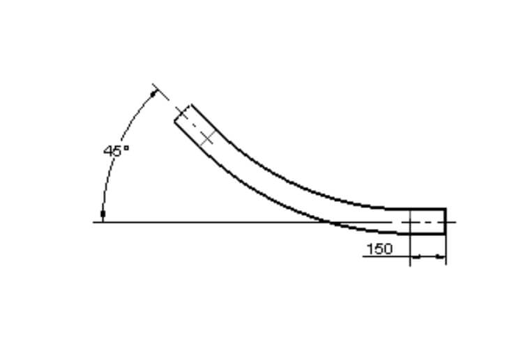 drawing of a tubular drag conveyor 45 degree bend set