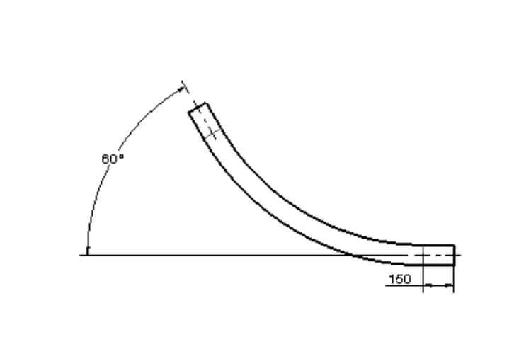 drawing of a tubular drag conveyor 60 degree bend set