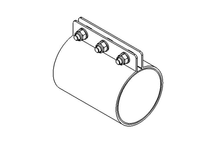 drawing of a tubular drag conveying compression coupling joiner