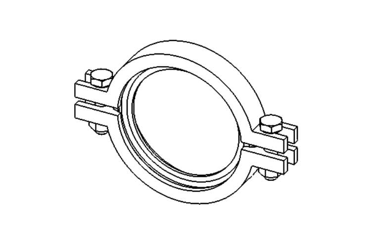 drawing of a tubular drag conveying tri clover joiner